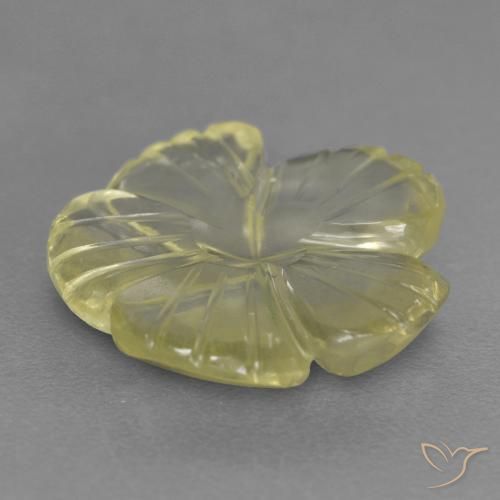 Cuarzo Amarillo pálido natural de 4.58 ct, Corte Flor, Transparente