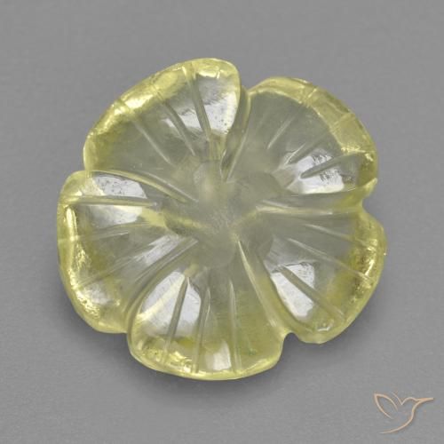 4.69ct Natural Amarillo limón Cuarzo, Corte Flor, Transparente