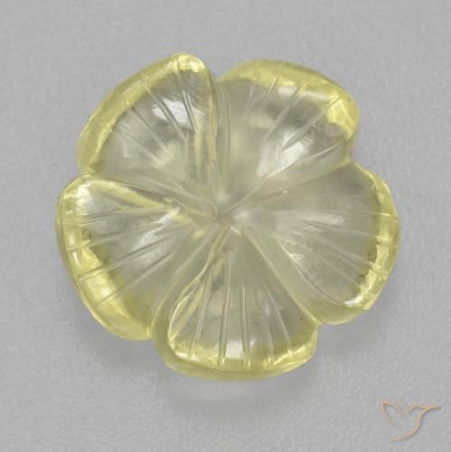 5.36ct Natural Amarillo claro Cuarzo, Corte Flor, Transparente