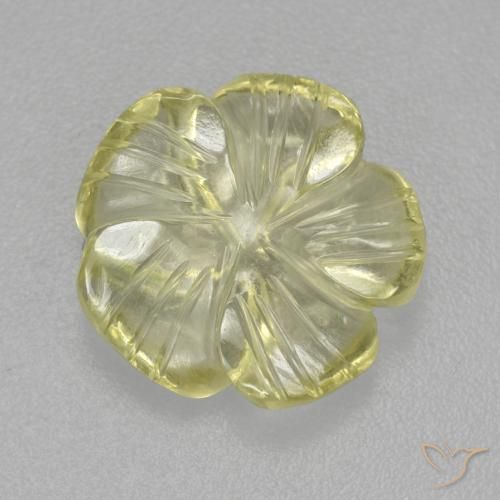 4.84ct Natural Amarillo claro medio Cuarzo, Corte Flor, Transparente