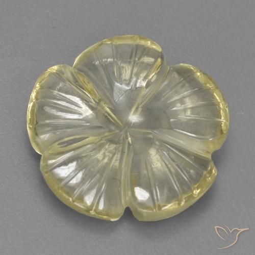 Cuarzo Amarillo laguna natural de 4.04 ct, Corte Flor, Transparente