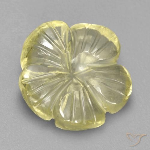 Cuarzo Amarillo laguna natural de 4.47 ct, Corte Flor, Transparente