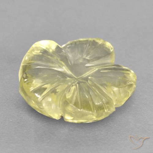 Cuarzo Amarillo laguna natural de 4.47 ct, Corte Flor, Transparente