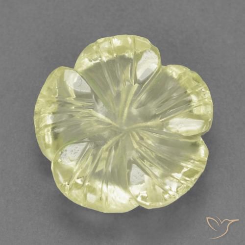 4.66ct Natural Amarillo claro Cuarzo, Corte Flor, Transparente
