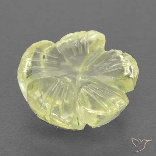 Cuarzo Amarillo claro natural de 4.66 ct, Corte Flor, Transparente