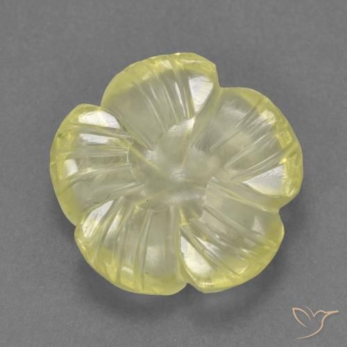 4.30ct Natural Amarillo claro medio Cuarzo, Corte Flor, Transparente