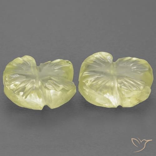 Gemas de Cuarzo Amarillo claro medio natural de 2.64 ct, Corte Flor, Transparente