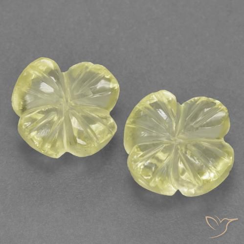 2.50ctw Natural Amarillo limón Cuarzo, Corte Flor, Transparente