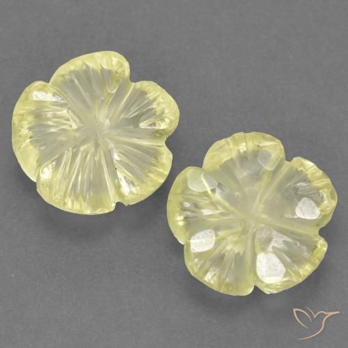 2.87ctw Natural Amarillo limón Cuarzo, Corte Flor, Transparente