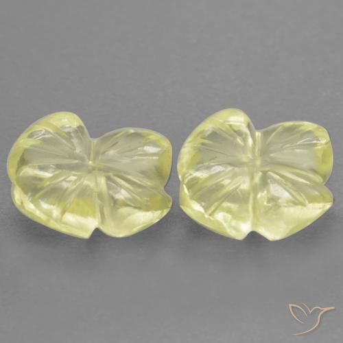 Gemas de Cuarzo Amarillo limón natural de 2.43 ct, Corte Flor, Transparente