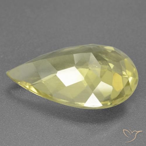 Cuarzo Amarillo claro natural de 11.04 ct, En forma de pera, VS