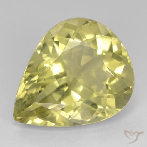Cuarzo Amarillo claro natural de 16.00 ct, En forma de pera, VS