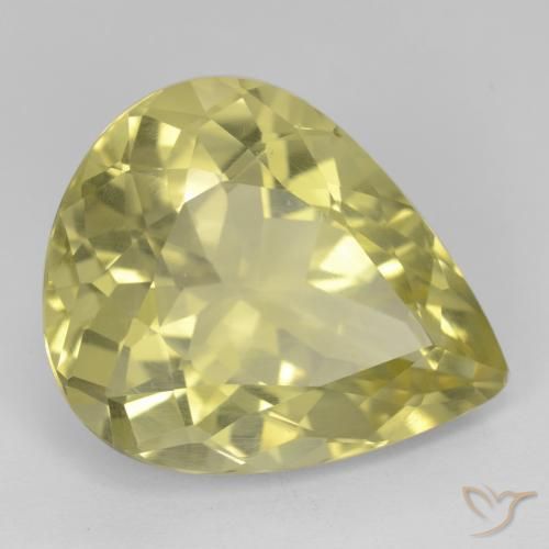 Cuarzo Amarillo claro natural de 16.00 ct, En forma de pera, VS