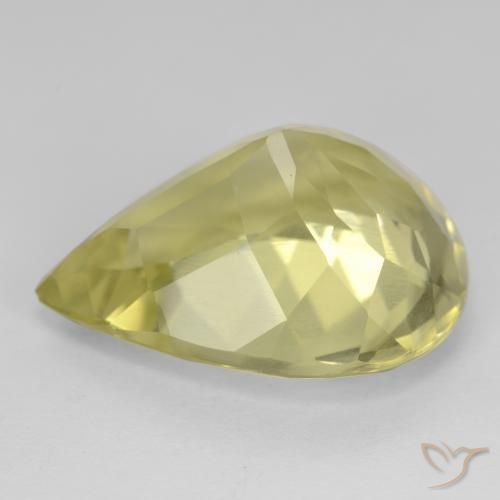 Cuarzo Amarillo claro natural de 16.00 ct, En forma de pera, VS