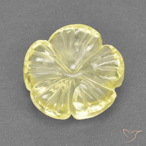 4.16ct Natural Amarillo claro medio Cuarzo, Corte Flor, Transparente