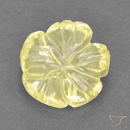 3.52ct Natural Amarillo pálido Cuarzo, Corte Flor, Transparente