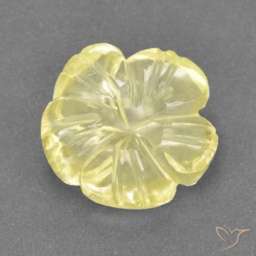 Cuarzo Amarillo pálido natural de 3.52 ct, Corte Flor, Transparente