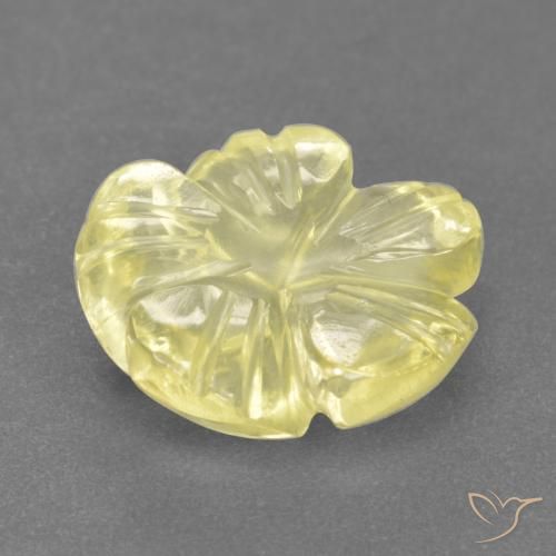 Cuarzo Amarillo pálido natural de 3.52 ct, Corte Flor, Transparente