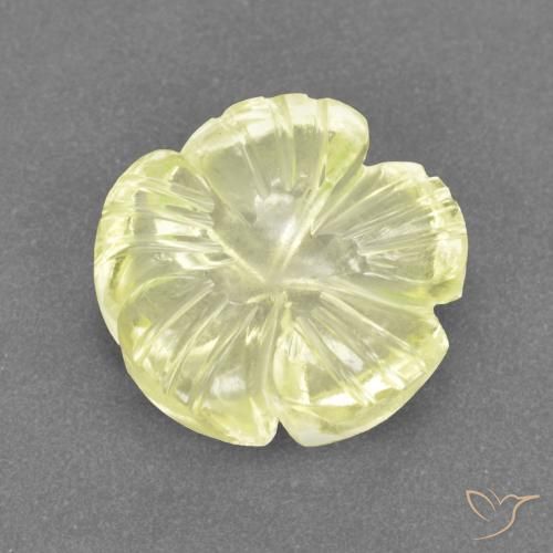 3.16ct Natural Amarillo pálido Cuarzo, Corte Flor, Transparente