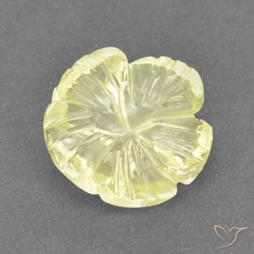 Cuarzo Amarillo pálido natural de 3.16 ct, Corte Flor, Transparente