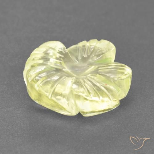Cuarzo Amarillo pálido natural de 3.16 ct, Corte Flor, Transparente