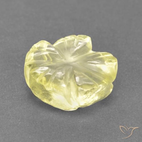 Cuarzo Amarillo medio natural de 2.81 ct, Corte Flor, Transparente