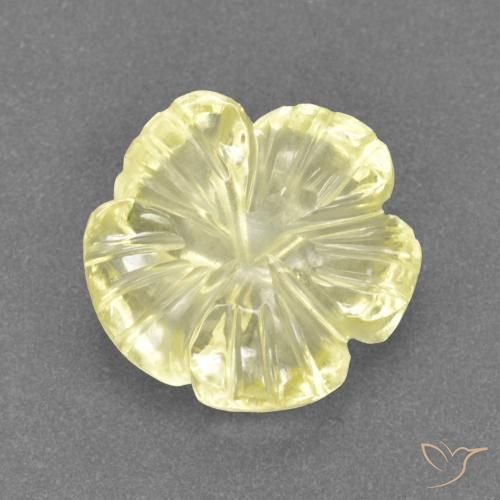 Cuarzo Amarillo laguna natural de 3.11 ct, Corte Flor, Transparente