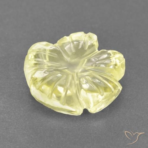 Cuarzo Amarillo laguna natural de 3.11 ct, Corte Flor, Transparente