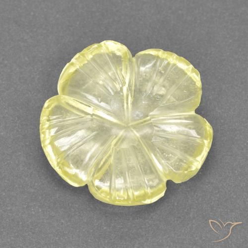 Cuarzo Amarillo laguna natural de 3.51 ct, Corte Flor, Transparente