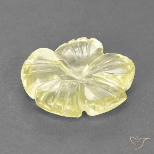 Cuarzo Amarillo laguna natural de 3.51 ct, Corte Flor, Transparente