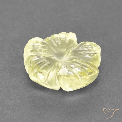 Cuarzo Amarillo pálido natural de 2.33 ct, Corte Flor, Transparente