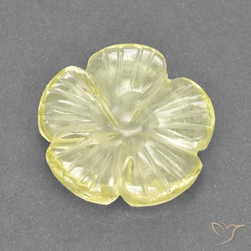 3.40ct Natural Amarillo claro medio Cuarzo, Corte Flor, Transparente