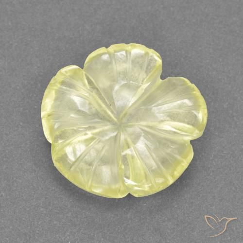 3.23ct Natural Amarillo claro medio Cuarzo, Corte Flor, Transparente