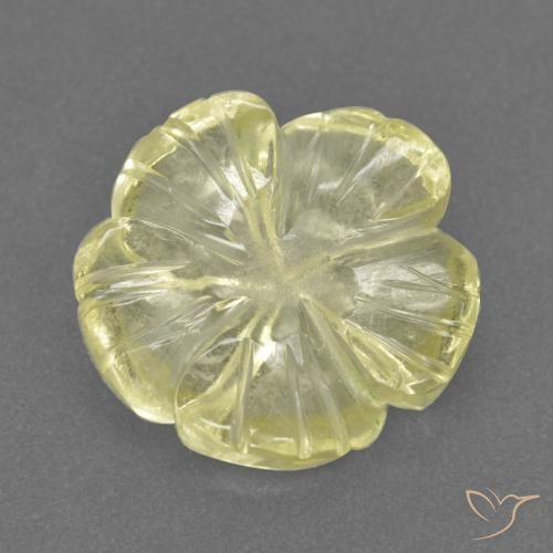 2.52ct Natural Amarillo claro medio Cuarzo, Corte Flor, Transparente