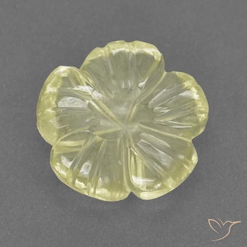 3.22ct Natural Amarillo claro medio Cuarzo, Corte Flor, Transparente