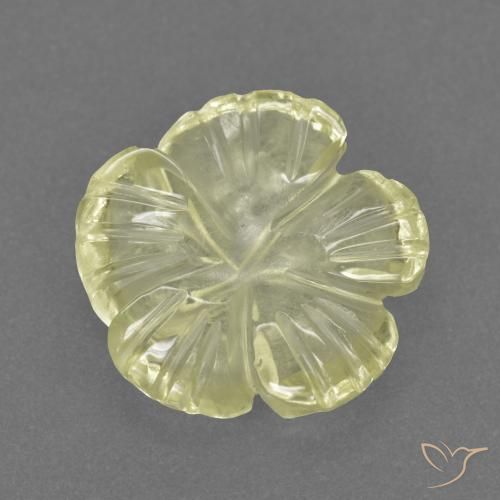 2.26ct Natural Amarillo claro medio Cuarzo, Corte Flor, Transparente