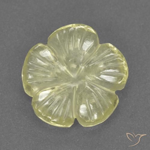2.97ct Natural Amarillo claro Cuarzo, Corte Flor, Transparente
