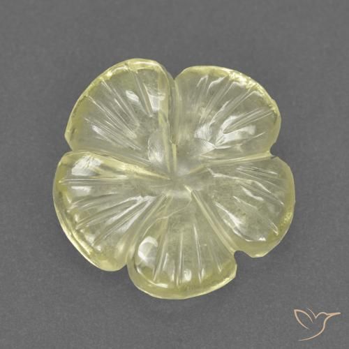 Cuarzo Amarillo claro natural de 2.97 ct, Corte Flor, Transparente