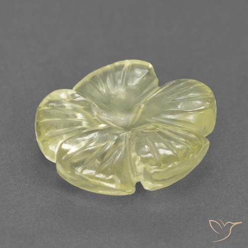 Cuarzo Amarillo claro natural de 2.97 ct, Corte Flor, Transparente