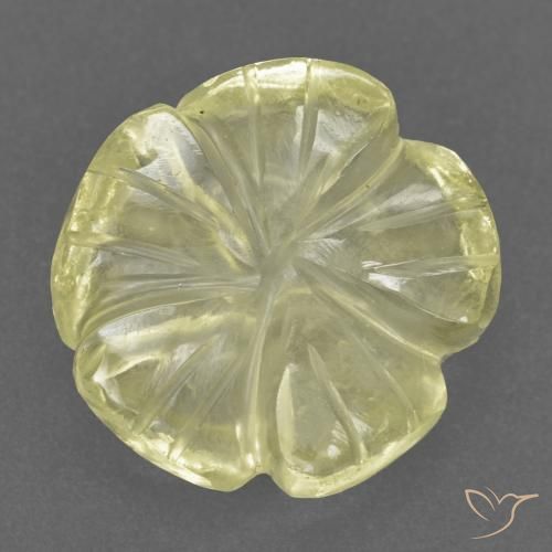 3.48ct Natural Amarillo limón Cuarzo, Corte Flor, Transparente