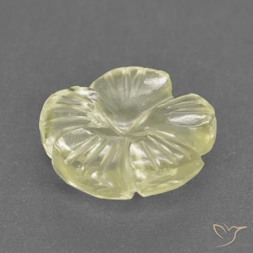 Cuarzo Amarillo limón natural de 2.46 ct, Corte Flor, Transparente