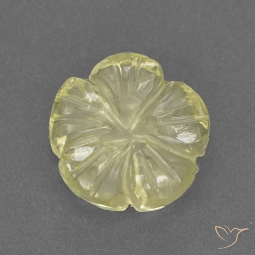 3.13ct Natural Amarillo claro medio Cuarzo, Corte Flor, Transparente