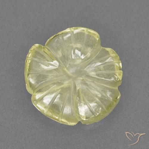 3.89ct Natural Amarillo limón Cuarzo, Corte Flor, Transparente