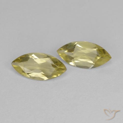 Gemas de Cuarzo Amarillo claro medio natural de 1.26 ct, Marquesa, VS