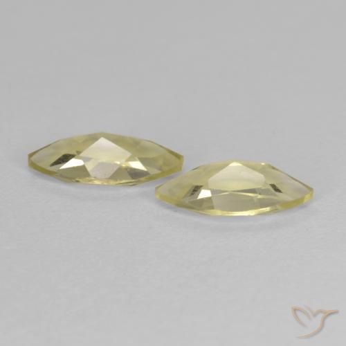 Gemas de Cuarzo Amarillo claro medio natural de 1.26 ct, Marquesa, VS