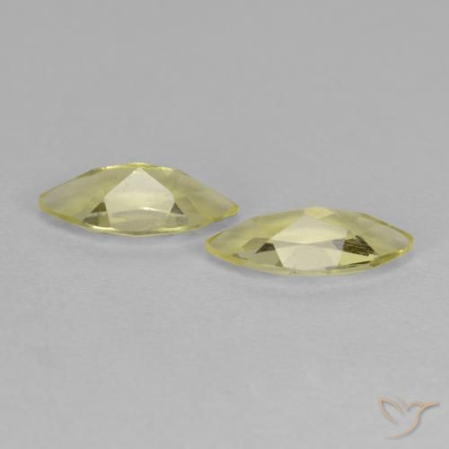Gemas de Cuarzo Amarillo medio natural de 1.21 ct, Marquesa, VS