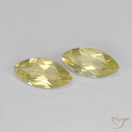 Gemas de Cuarzo Amarillo claro medio natural de 1.42 ct, Marquesa, VS