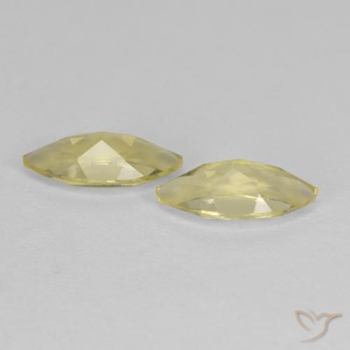 Gemas de Cuarzo Amarillo claro medio natural de 1.42 ct, Marquesa, VS