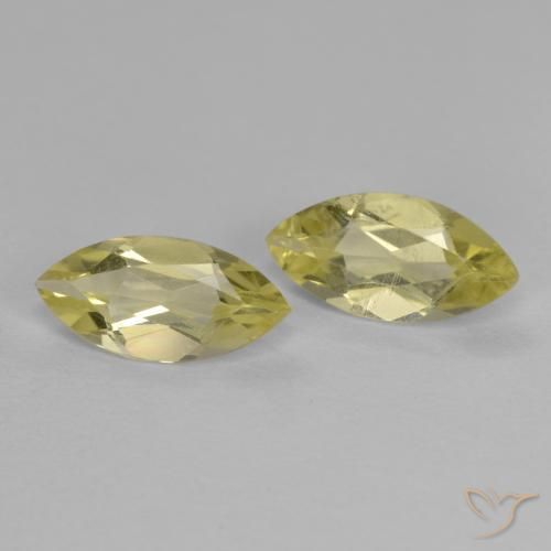 Gemas de Cuarzo Amarillo pálido natural de 1.36 ct, Marquesa, VS