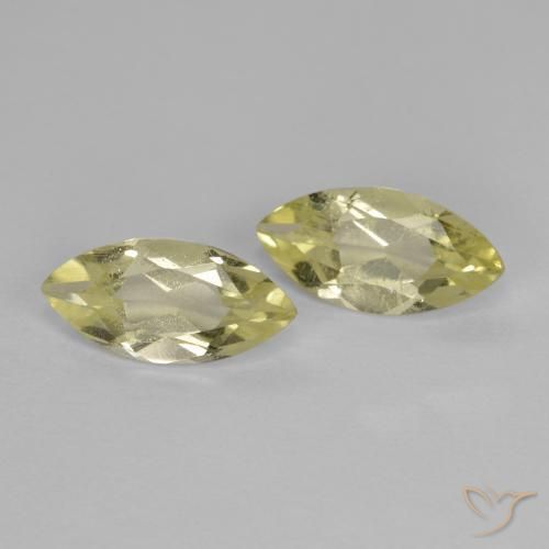 Gemas de Cuarzo Amarillo claro medio natural de 1.40 ct, Marquesa, VS